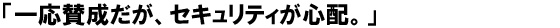 「一応賛成だが、セキュリティが心配。」